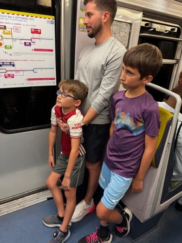 Eiffel Tower - Day 1, on the struggle train (getting super tired)