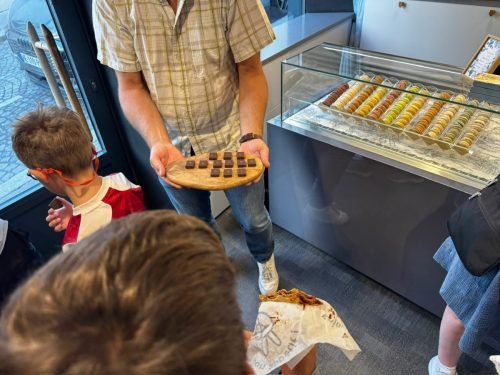 Secret Chocolate & Pastry Tour - a shop of a chemist-turned-chocolatier. Wasabi-pistachio chocolates