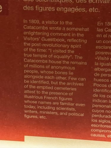 Catacombs - interesting thought about the Catacombs and those buried there